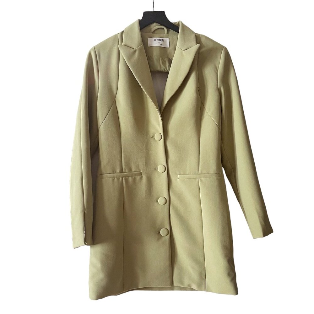 4th & Reckless Tullie Back Cutout Backless Blazer Dress Green Size M